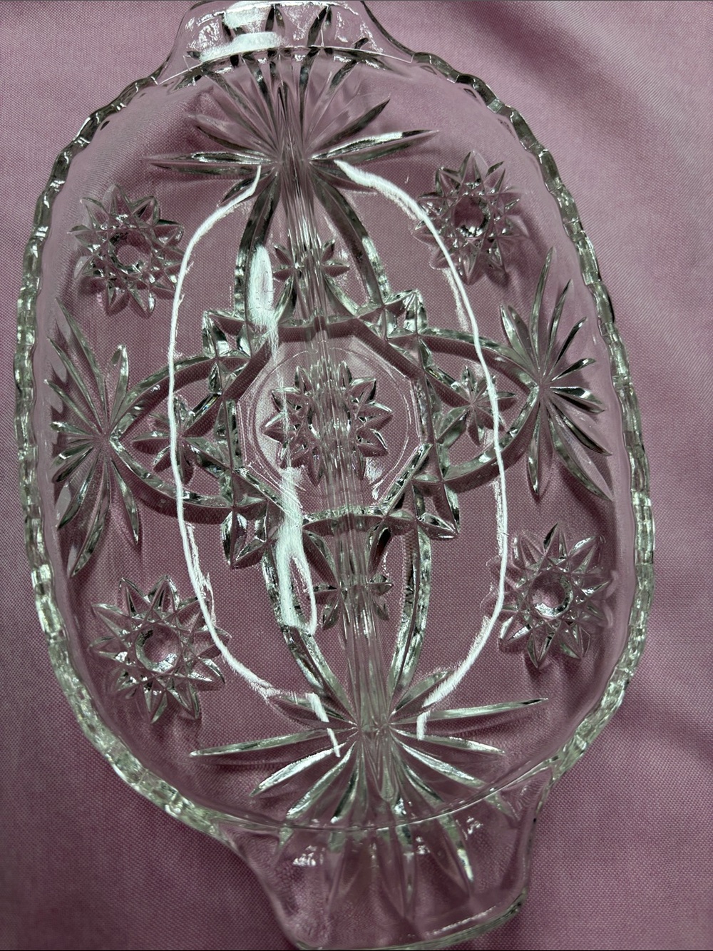 Anchor Hocking Mid Century Clear Serving/ Relish Dish in Early American Prescott